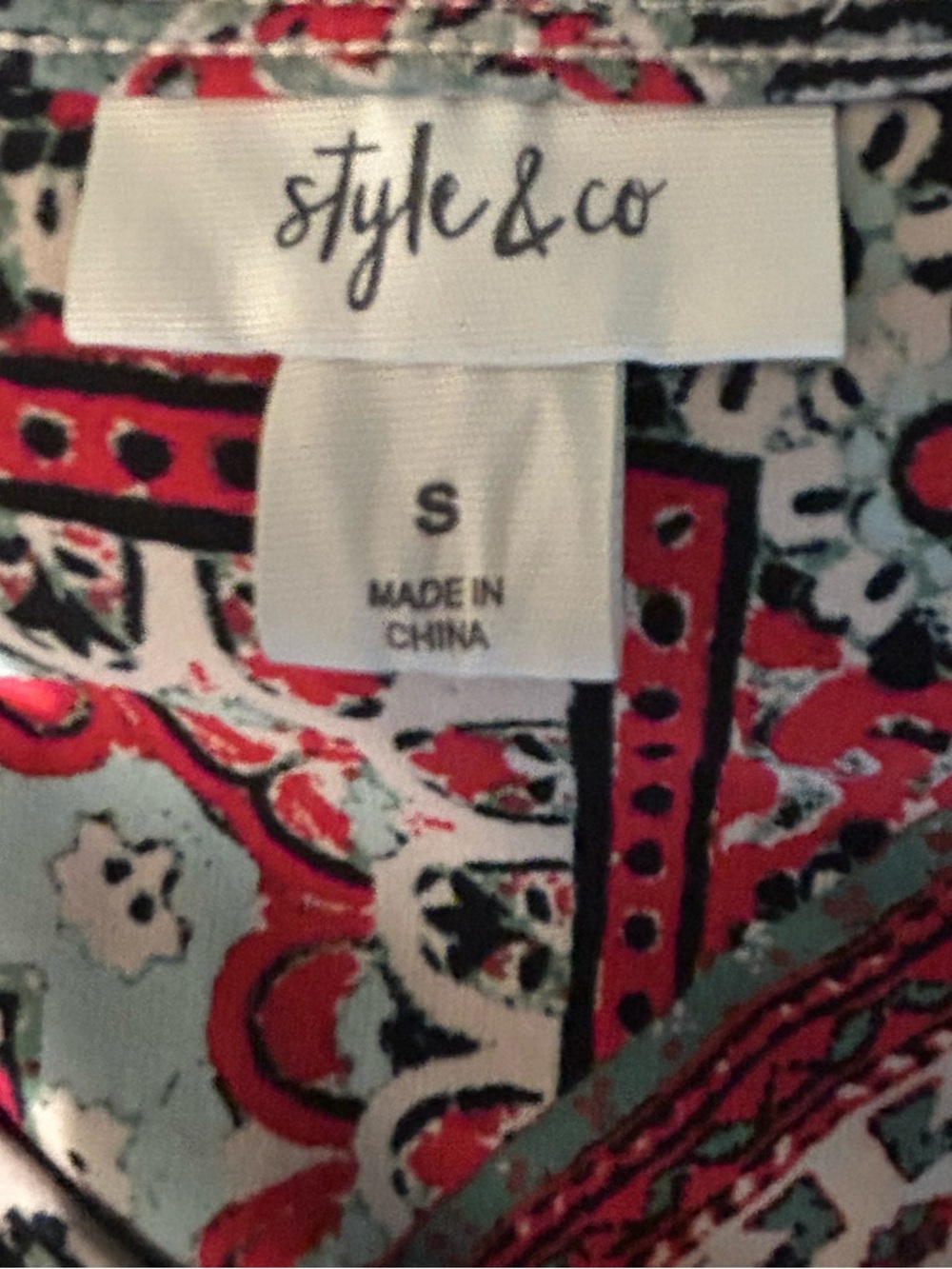 Bohemian Patchwork Print Maxi Dress - Red, Green & Cream - Picture 6 of 6